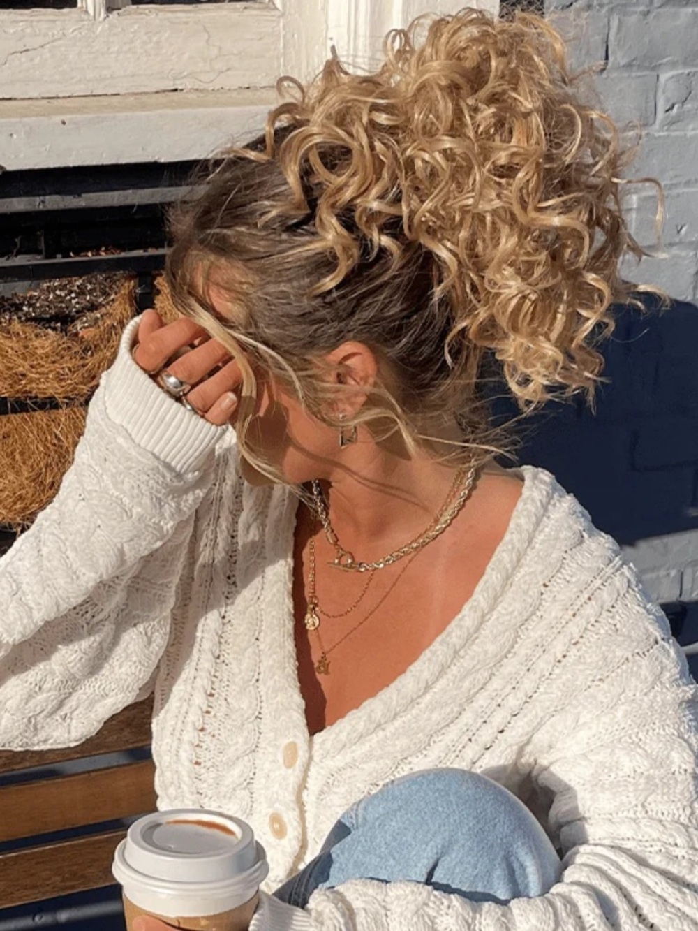 INH HAIR Cami Hair Bun Extension - Ash Blonde Curled Clip-In